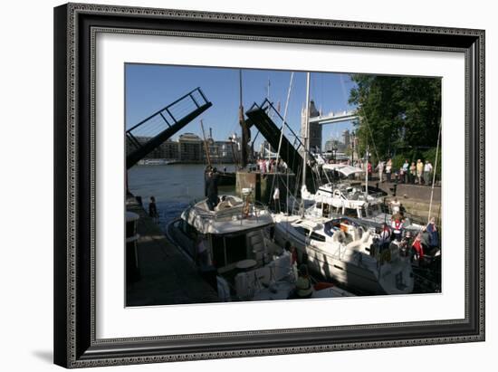 Boats in St Katherines Lock, London-Peter Thompson-Framed Photographic Print