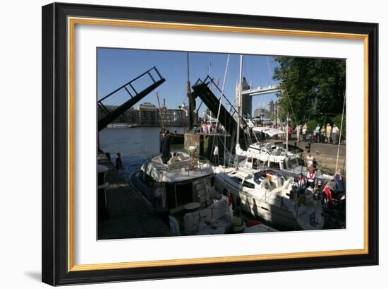 Boats in St Katherines Lock, London-Peter Thompson-Framed Photographic Print