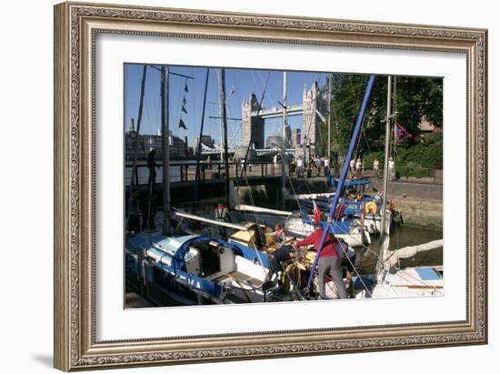 Boats in St Katherines Lock, London-Peter Thompson-Framed Photographic Print