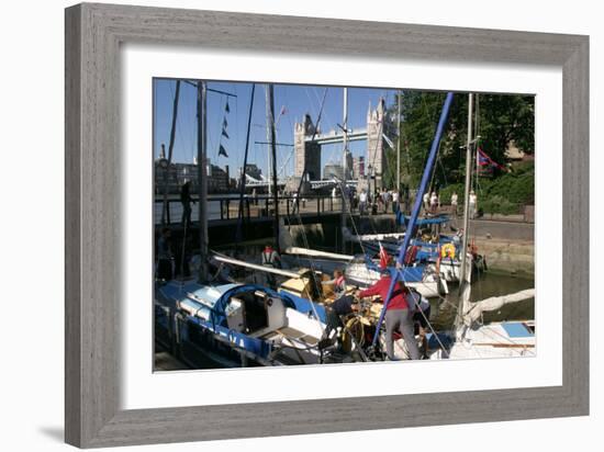 Boats in St Katherines Lock, London-Peter Thompson-Framed Photographic Print