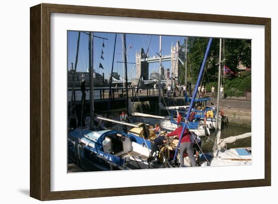 Boats in St Katherines Lock, London-Peter Thompson-Framed Photographic Print