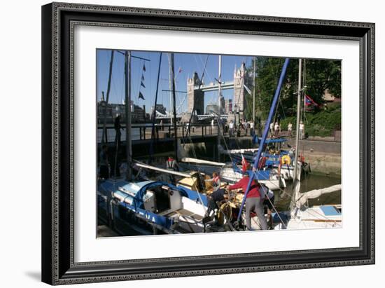 Boats in St Katherines Lock, London-Peter Thompson-Framed Photographic Print