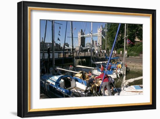 Boats in St Katherines Lock, London-Peter Thompson-Framed Photographic Print