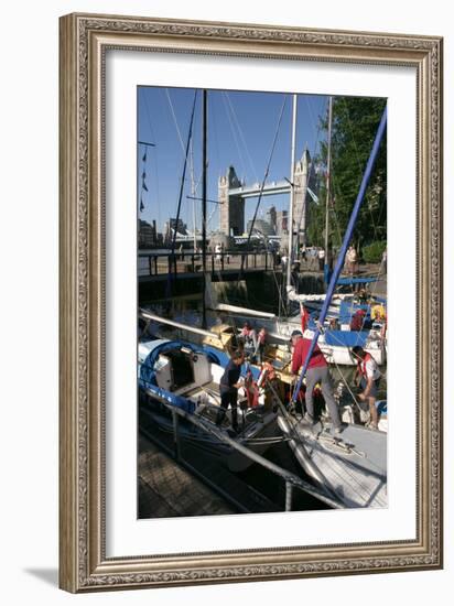 Boats in St Katherines Lock, London-Peter Thompson-Framed Photographic Print