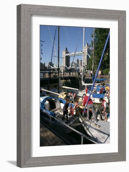 Boats in St Katherines Lock, London-Peter Thompson-Framed Photographic Print