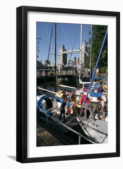 Boats in St Katherines Lock, London-Peter Thompson-Framed Photographic Print