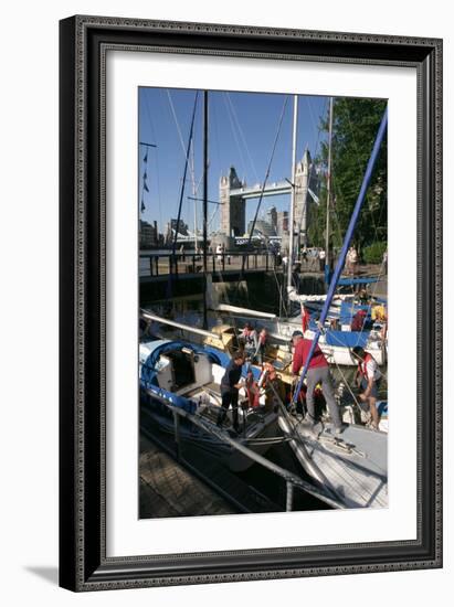 Boats in St Katherines Lock, London-Peter Thompson-Framed Photographic Print