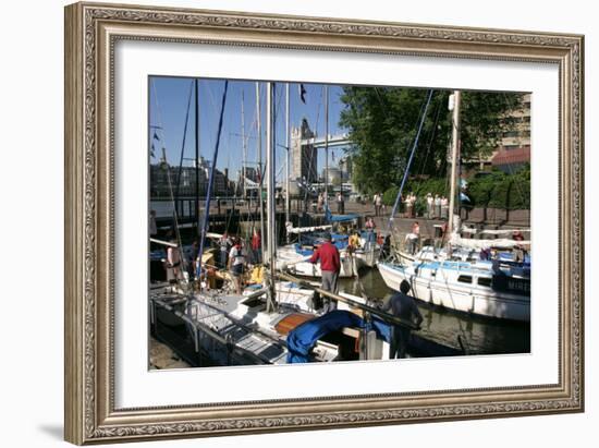 Boats in St Katherines Lock, London-Peter Thompson-Framed Photographic Print