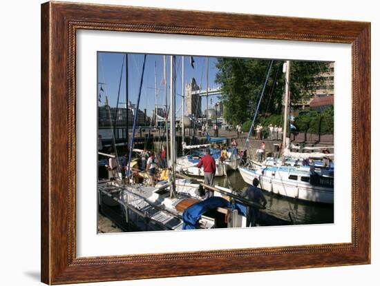 Boats in St Katherines Lock, London-Peter Thompson-Framed Photographic Print