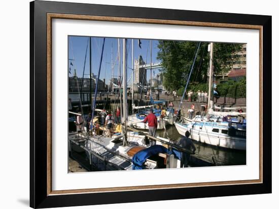 Boats in St Katherines Lock, London-Peter Thompson-Framed Photographic Print