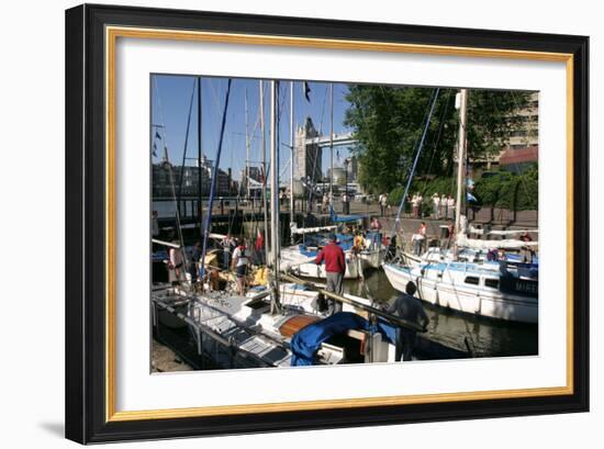 Boats in St Katherines Lock, London-Peter Thompson-Framed Photographic Print