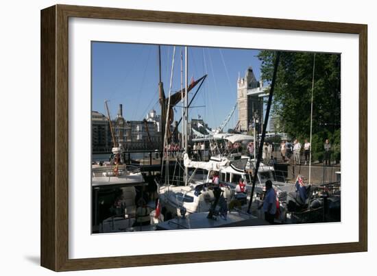 Boats in St Katherines Lock, London-Peter Thompson-Framed Photographic Print