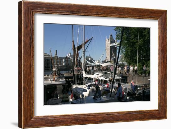 Boats in St Katherines Lock, London-Peter Thompson-Framed Photographic Print