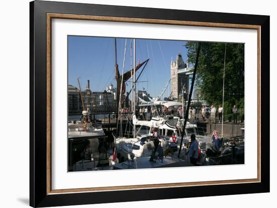 Boats in St Katherines Lock, London-Peter Thompson-Framed Photographic Print