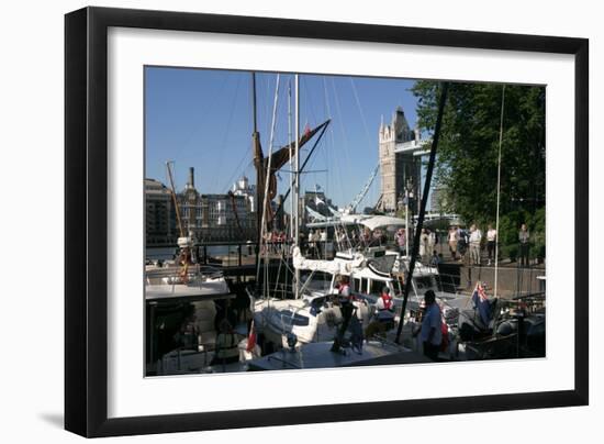 Boats in St Katherines Lock, London-Peter Thompson-Framed Photographic Print