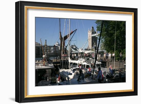 Boats in St Katherines Lock, London-Peter Thompson-Framed Photographic Print