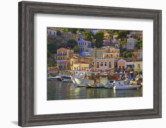 Boats in Symi Harbour, Symi, Dodecanese, Greek Islands, Greece, Europe-Neil Farrin-Framed Photographic Print