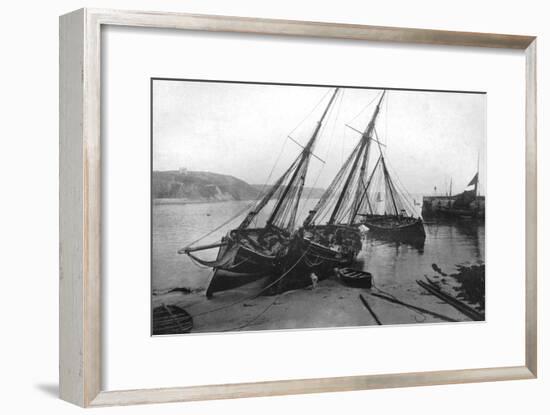 Boats in Tenby Harbour, Pembrokeshire, Wales, 1924-1926-Francis & Co Frith-Framed Giclee Print