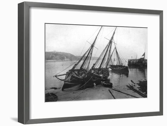 Boats in Tenby Harbour, Pembrokeshire, Wales, 1924-1926-Francis & Co Frith-Framed Giclee Print