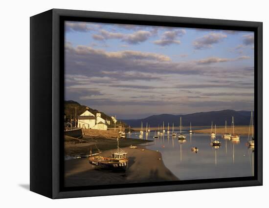 Boats in the Evening Sun at Low Tide on the Dovey Estuary, Aberdovey, Gwynedd, Wales-Pearl Bucknall-Framed Premier Image Canvas