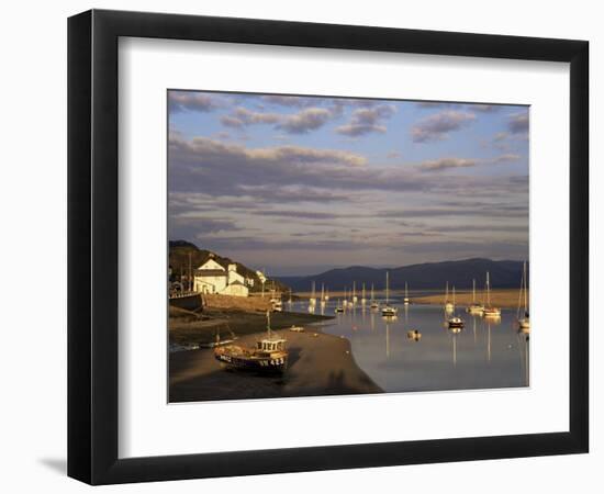 Boats in the Evening Sun at Low Tide on the Dovey Estuary, Aberdovey, Gwynedd, Wales-Pearl Bucknall-Framed Photographic Print