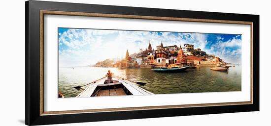 Boats in the Ganges River, Varanasi, Uttar Pradesh, India-null-Framed Photographic Print