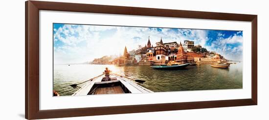 Boats in the Ganges River, Varanasi, Uttar Pradesh, India-null-Framed Photographic Print