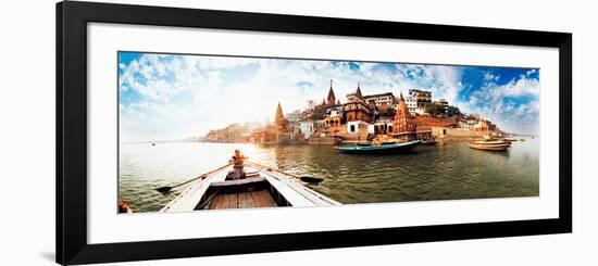 Boats in the Ganges River, Varanasi, Uttar Pradesh, India-null-Framed Photographic Print