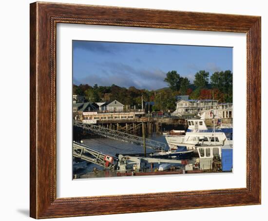 Boats in the Harbour and Waterfront, Bar Harbour, Maine, New England, USA-Amanda Hall-Framed Photographic Print