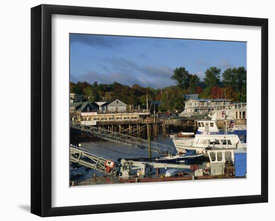 Boats in the Harbour and Waterfront, Bar Harbour, Maine, New England, USA-Amanda Hall-Framed Photographic Print