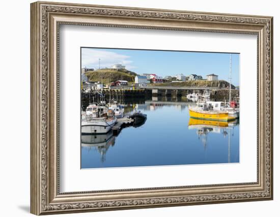 Boats in the Harbour at Stykkisholmur, Iceland, Polar Regions-Miles Ertman-Framed Photographic Print