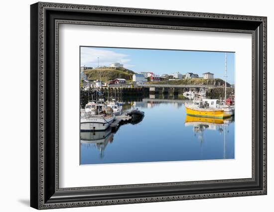 Boats in the Harbour at Stykkisholmur, Iceland, Polar Regions-Miles Ertman-Framed Photographic Print