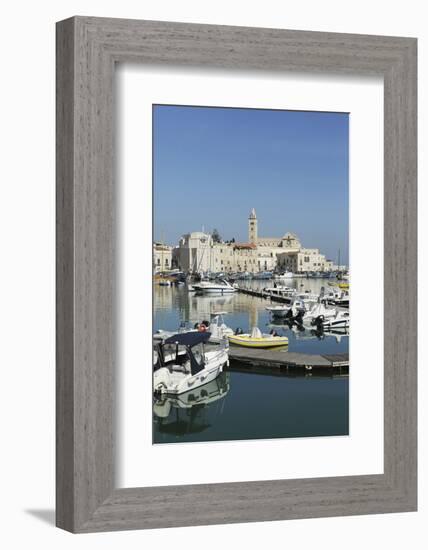 Boats in the Harbour by the Cathedral of St. Nicholas the Pilgrim (San Nicola Pellegrino) in Trani-Stuart Forster-Framed Photographic Print