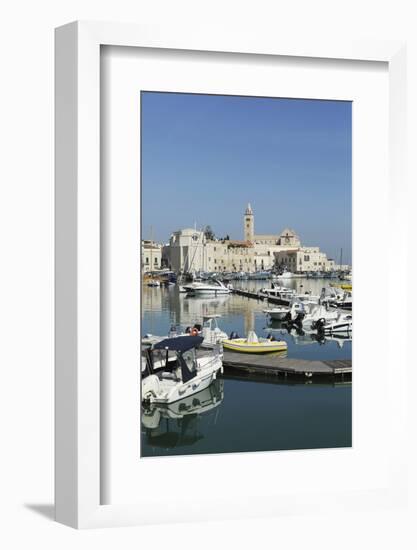 Boats in the Harbour by the Cathedral of St. Nicholas the Pilgrim (San Nicola Pellegrino) in Trani-Stuart Forster-Framed Photographic Print