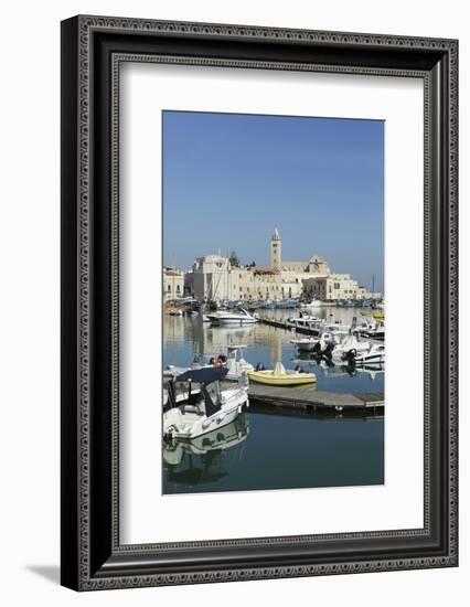 Boats in the Harbour by the Cathedral of St. Nicholas the Pilgrim (San Nicola Pellegrino) in Trani-Stuart Forster-Framed Photographic Print