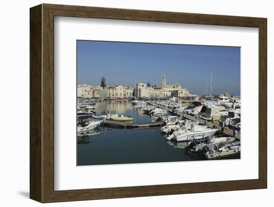 Boats in the Harbour by the Cathedral of St. Nicholas the Pilgrim (San Nicola Pellegrino) in Trani-Stuart Forster-Framed Photographic Print