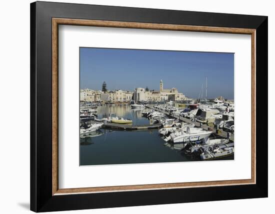 Boats in the Harbour by the Cathedral of St. Nicholas the Pilgrim (San Nicola Pellegrino) in Trani-Stuart Forster-Framed Photographic Print