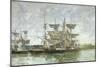 Boats in the Port, Deauville, 1881-Eugene Louis Boudin-Mounted Giclee Print