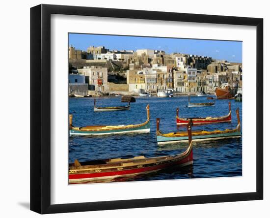 Boats in Valetta Harbour, Malta, Mediterranean-Adam Woolfitt-Framed Photographic Print