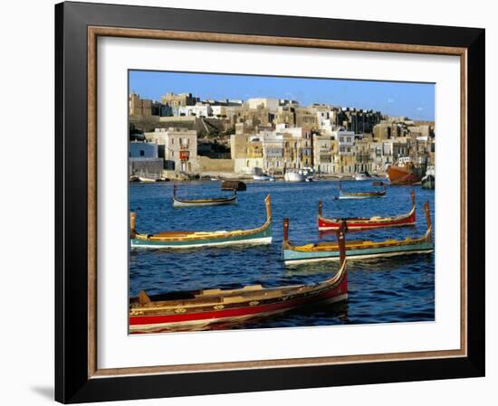 Boats in Valetta Harbour, Malta, Mediterranean-Adam Woolfitt-Framed Photographic Print