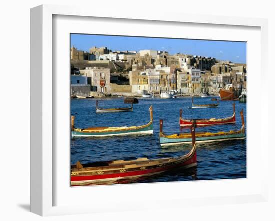 Boats in Valetta Harbour, Malta, Mediterranean-Adam Woolfitt-Framed Photographic Print