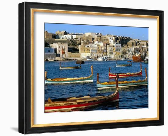 Boats in Valetta Harbour, Malta, Mediterranean-Adam Woolfitt-Framed Photographic Print