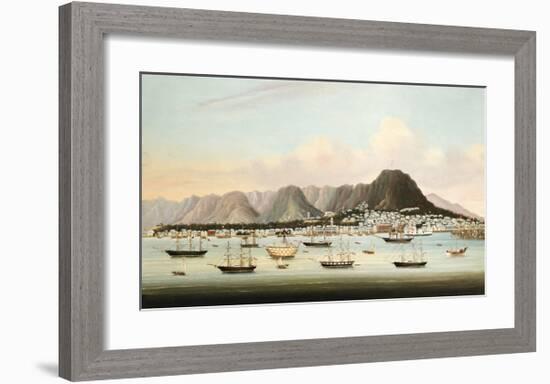 Boats in Victoria Harbour-Oriental School-Framed Premium Giclee Print