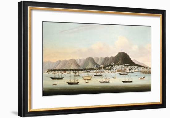 Boats in Victoria Harbour-Oriental School-Framed Premium Giclee Print