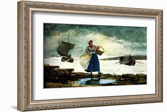 Boats Inside the Bar-Winslow Homer-Framed Giclee Print