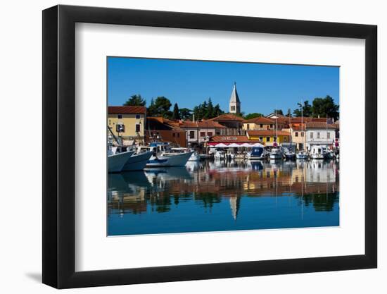 Boats, Marina, Novigrad Port, Tower of St. Pelagius Church in the background, Old Town-Richard Maschmeyer-Framed Photographic Print