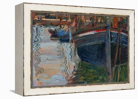 Boats Mirrored in the Water, 1908-Egon Schiele-Framed Premier Image Canvas