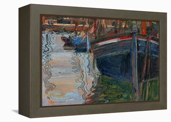 Boats Mirrored in the Water, 1908-Egon Schiele-Framed Premier Image Canvas