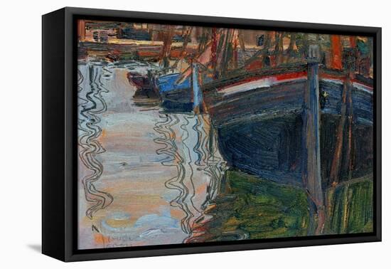 Boats Mirrored in the Water, 1908-Egon Schiele-Framed Premier Image Canvas
