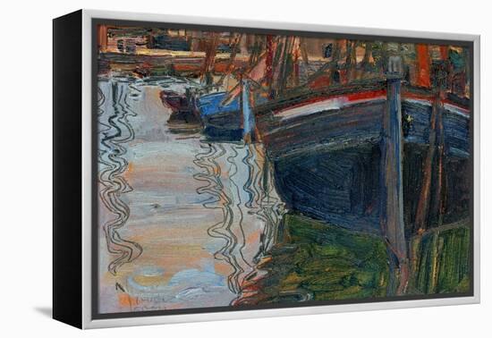 Boats Mirrored in the Water, 1908-Egon Schiele-Framed Premier Image Canvas
